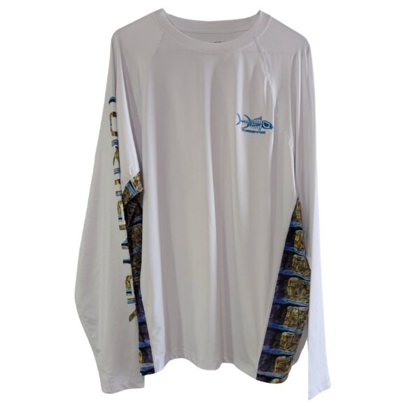 Tormenter Men's Side To Performance SPF 50 Fishing Shirt, XL, White, NWT - Picture 1 of 13